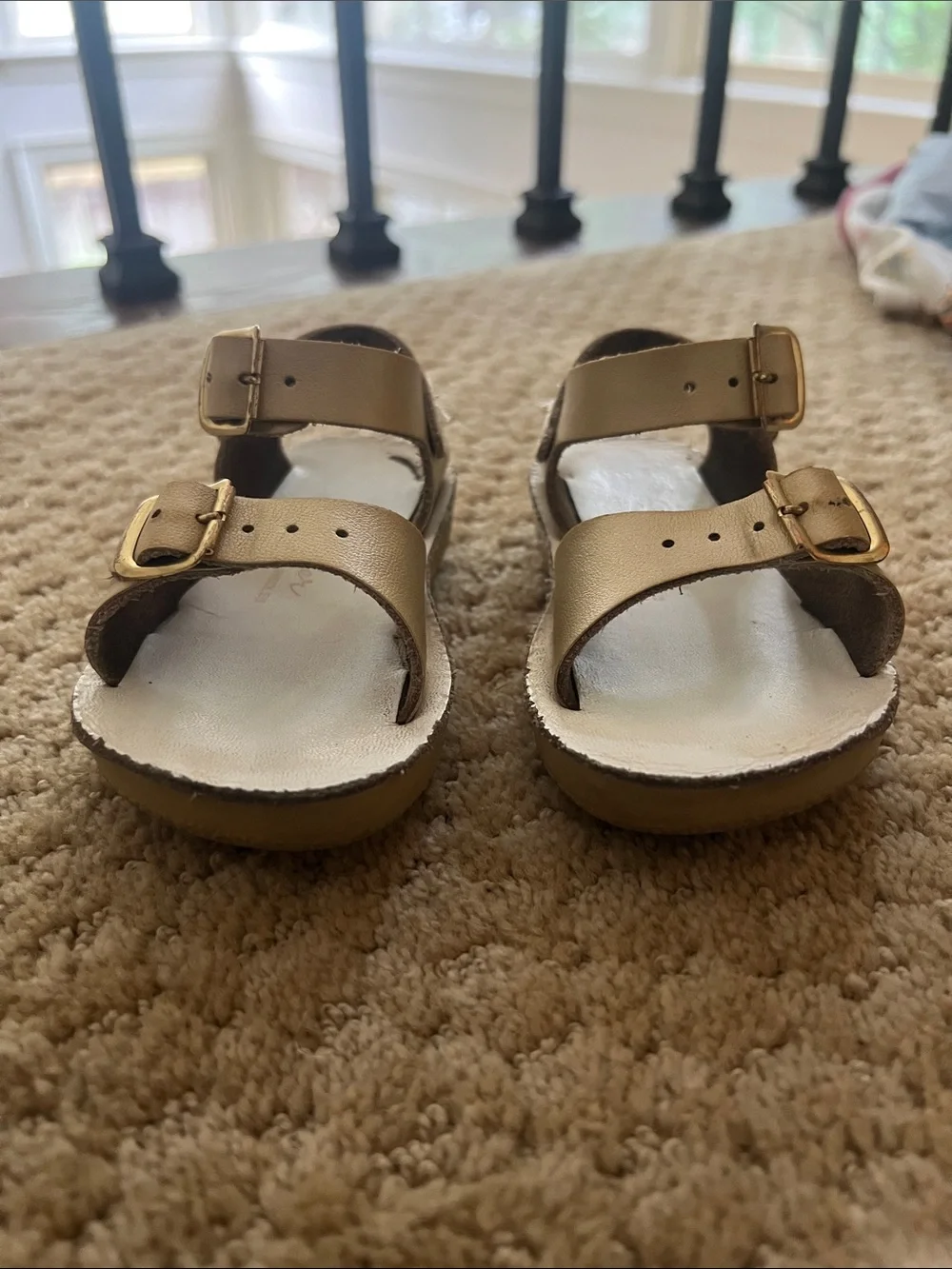 Sun San Children's Metallic Gold Buckle Sandals